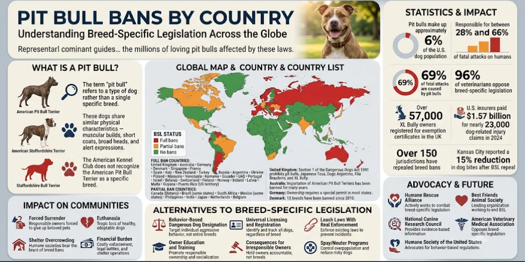 Pit Bull Bans by Country