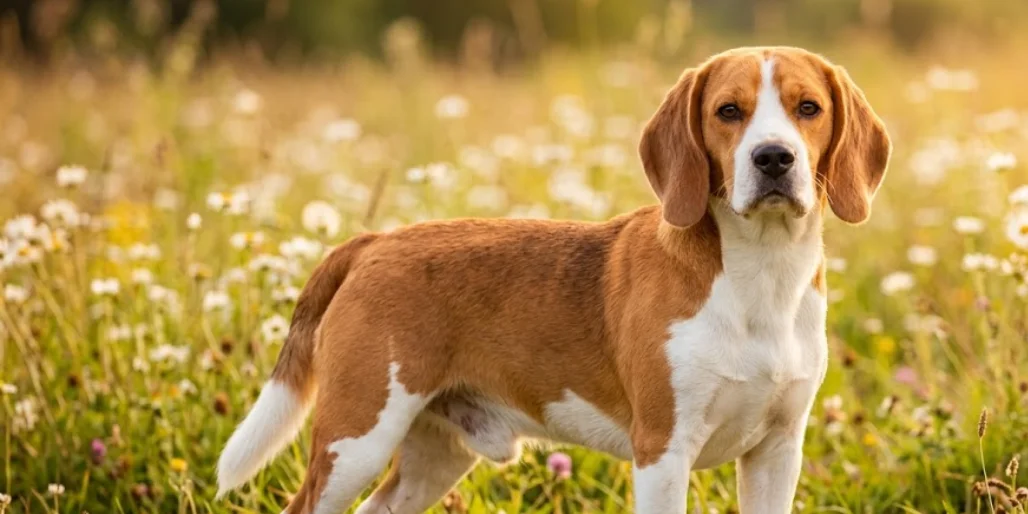 Red and White Beagle