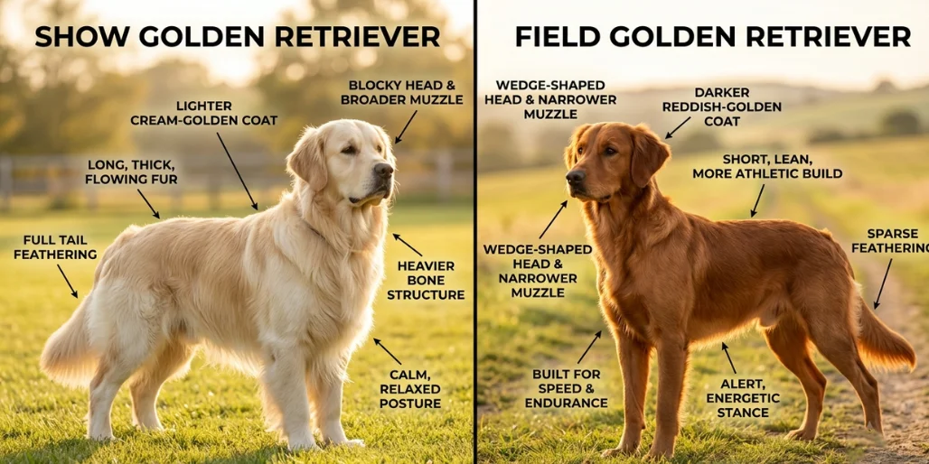 Red vs. Field Golden Retriever