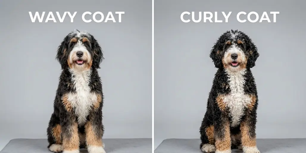 Bernedoodle Coat Types: Wavy vs. Curly Coats