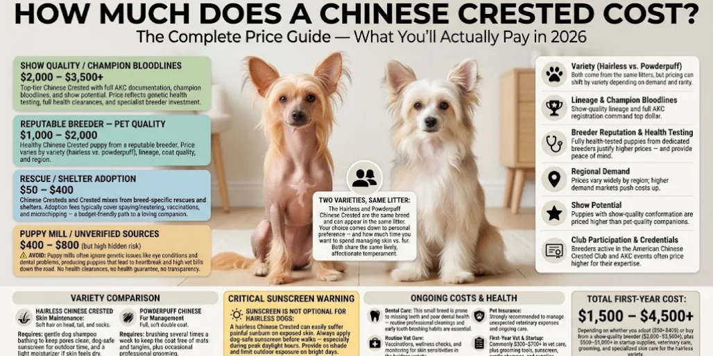 How much does a Chinese Crested dog cost