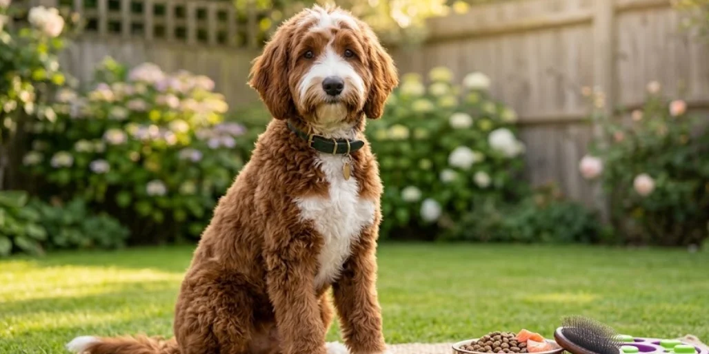 Red and White Bernedoodle